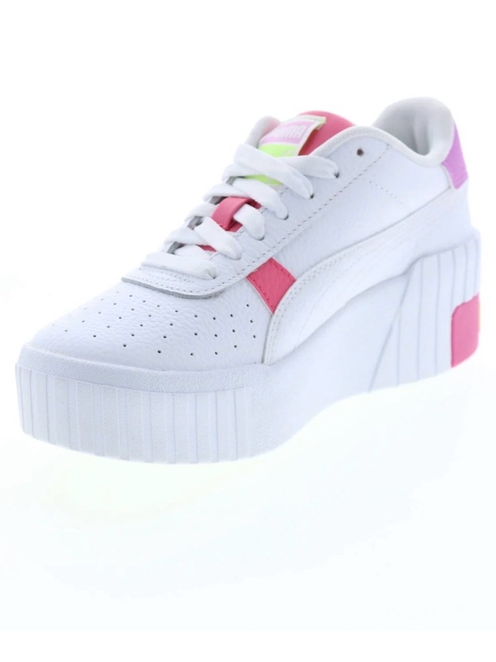 Puma Cali Wedge Womens White Leather Lifestyle Sneakers Shoes